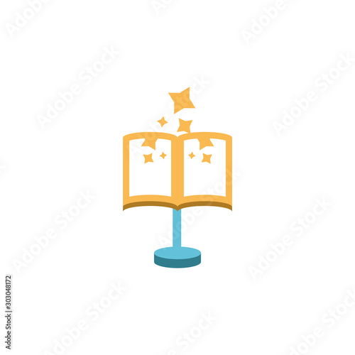 open book on white background