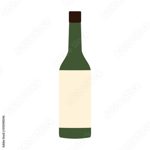 wine bottle icon, flat design