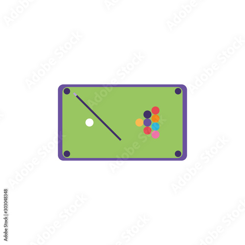 pool table in white background