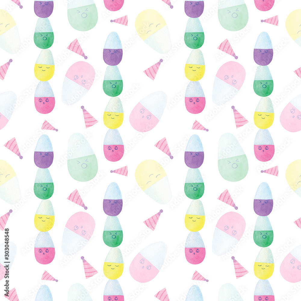 Easter egg pattern set on white background Easter egg pattern set on white background