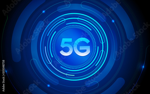 5G Technology Concept Background. abstract blue background. Vector EPS 10