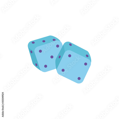 game lucky , dices on white background