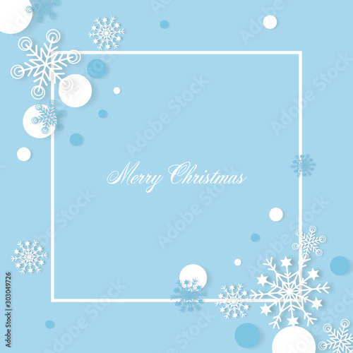 Snowflakes christmas background with free text spaec paper cut style - Vector illustration.