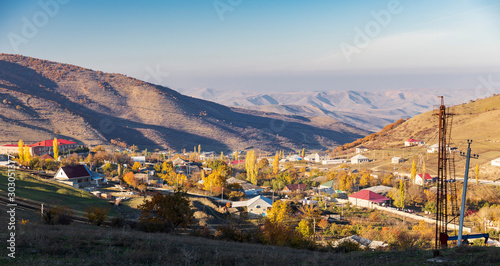 Village in the mountains in...