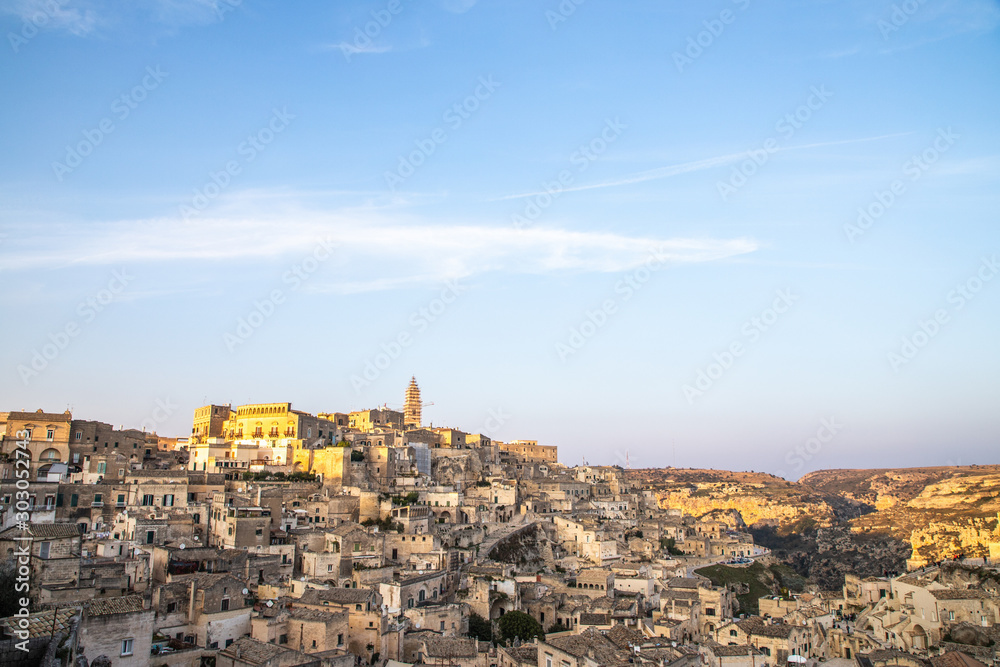 View of Matera old town, South Italy