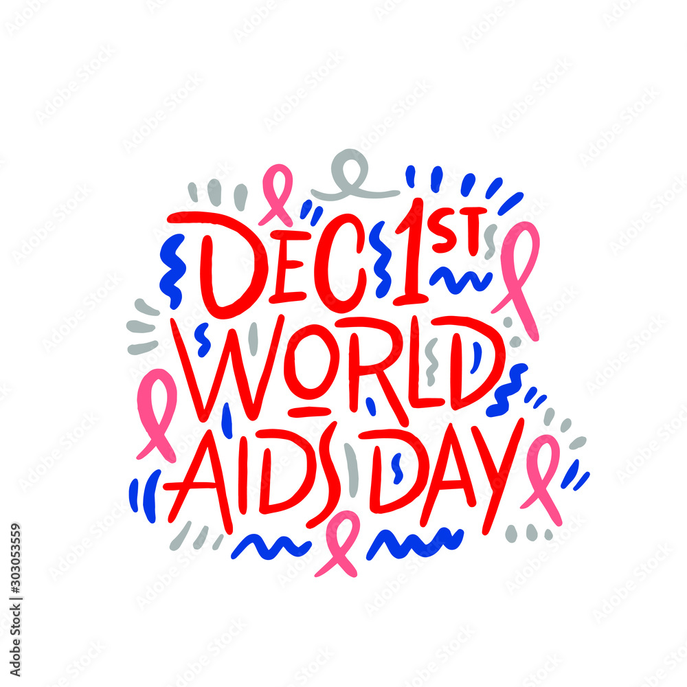 World AIDS day. AIDS awareness. AIDS red ribbon. World AIDS day - 1 December. HIV & STI. logo vector. icon vector.