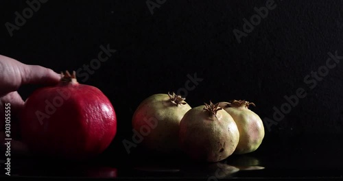 Red and white pomegranate fruit