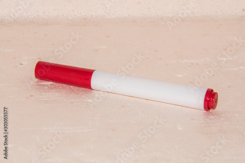 red pencil on paper