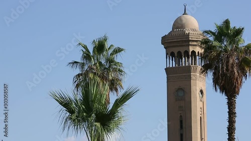 Minaret of Al-Azhar Mosque and University. Al-Azhar Mosque is the first mosque built in Cairo and it's University is one of the oldest in the Islamic world. photo