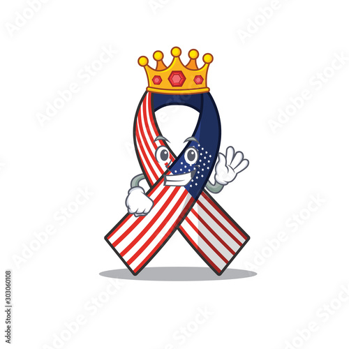 Cartoon usa ribbon with in king character king
