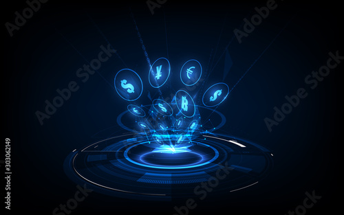 Money transfer. Global Currency. Stock Exchange. Stock vector illustration.