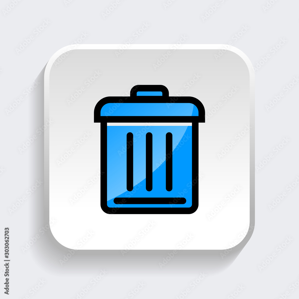 Trash icon. symbol of delete or remove with trendy filled line style icon for web site design, logo, app, UI isolated on white background. vector illustration eps 10 Trash icon. symbol of delete or remove with trendy filled line style icon for web site design, logo, app, UI isolated on white background. vector illustration eps 10