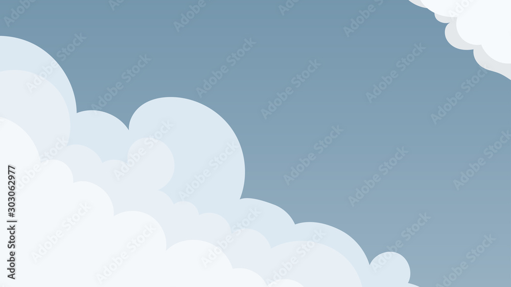 Landscape blue sky and white clouds on sunny day.Cartoon concetp.Vector illustration Landscape blue sky and white clouds on sunny day.Cartoon concetp.Vector illustration