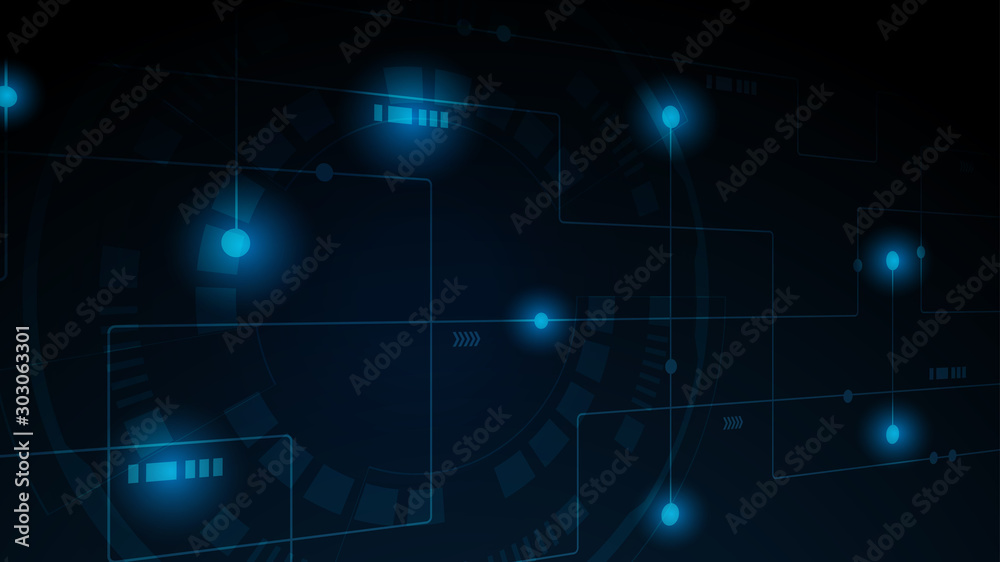 Abstract geometric Circuit connect lines and dots.Simple technology graphic background.Illustration Vector design Network technology and Connection concept.