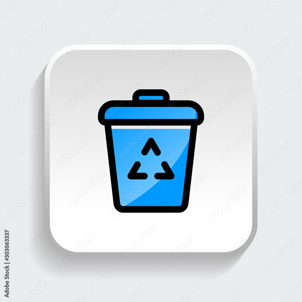 Trash icon. symbol of delete or remove with trendy filled line style icon for web site design, logo, app, UI isolated on white background. vector illustration eps 10