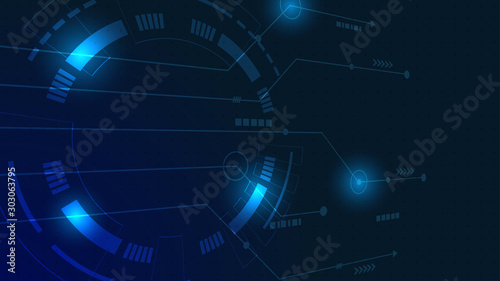 Abstract Digital Technology Cycle background.Business growth transformation Successful financial.