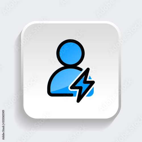 User with lightning bolt icon. symbol of business people with trendy flat style icon for web site design, logo, app, UI isolated on white background. vector illustration eps 10