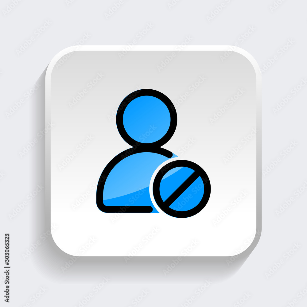 User with forbidden icon. symbol of business people with trendy flat style icon for web site design, logo, app, UI isolated on white background. vector illustration eps 10 User with forbidden icon. symbol of business people with trendy flat style icon for web site design, logo, app, UI isolated on white background. vector illustration eps 10