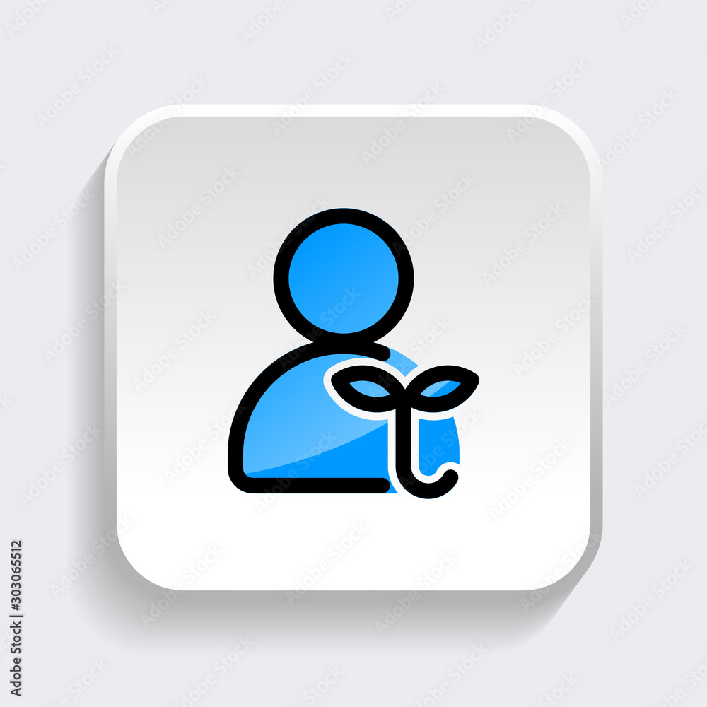 User with plant icon. symbol of business people with trendy flat style icon for web site design, logo, app, UI isolated on white background. vector illustration eps 10 User with plant icon. symbol of business people with trendy flat style icon for web site design, logo, app, UI isolated on white background. vector illustration eps 10