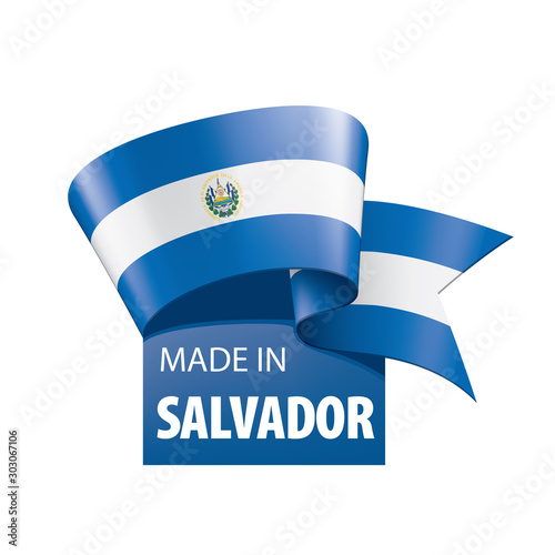 Salvador flag, vector illustration on a white background