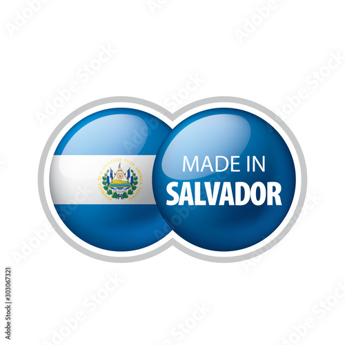 Salvador flag, vector illustration on a white background