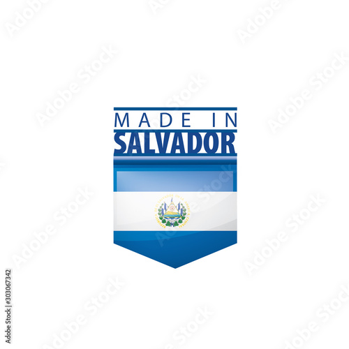 Salvador flag, vector illustration on a white background