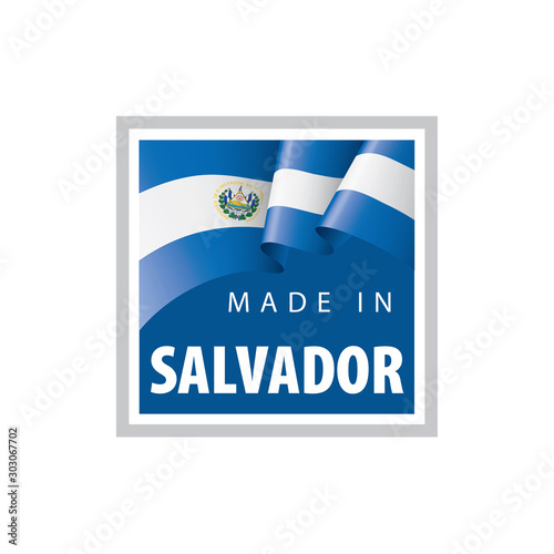 Salvador flag, vector illustration on a white background