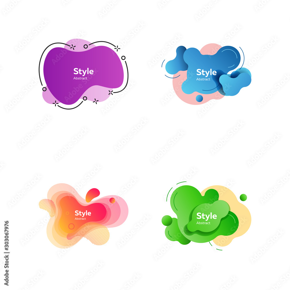 Colorful abstract strokes set Colorful abstract strokes set