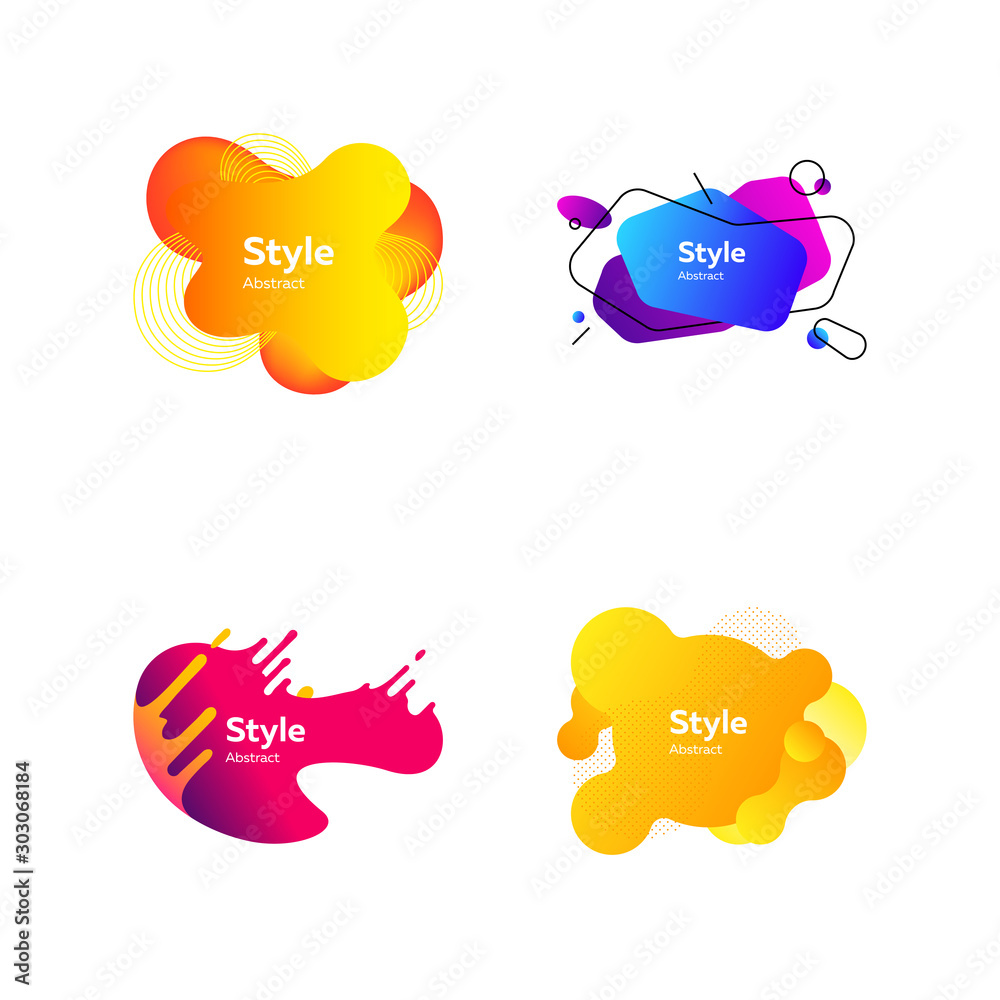 Background set of trendy bubble-shaped elements Background set of trendy bubble-shaped elements