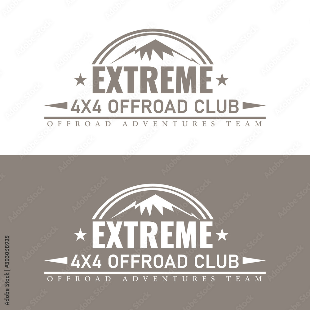 Fototapeta premium Vintage extreme logo or label template with mountain symbol. Isolated Vector illustration.
