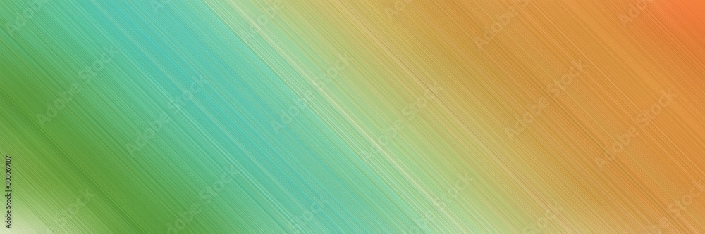 Fototapeta premium diagonal lines web site banner background with dark khaki, medium sea green and peru colors and space for text and image
