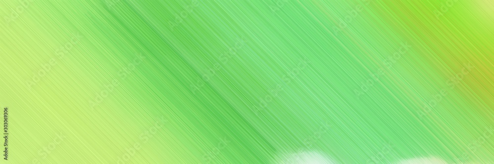 abstract colorful horizontal advertising banner design with diagonal lines and pastel green, khaki and light green colors and space for text and image