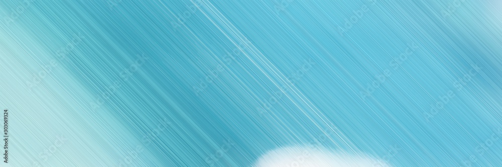 Obraz premium horizontal background banner with medium turquoise, light blue and powder blue colors and space for text and image