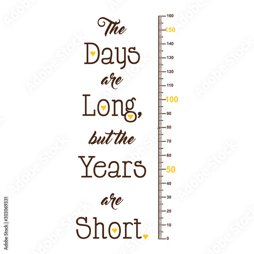 Kids height ruler with a quote for wall decals, wall stickers - Vector