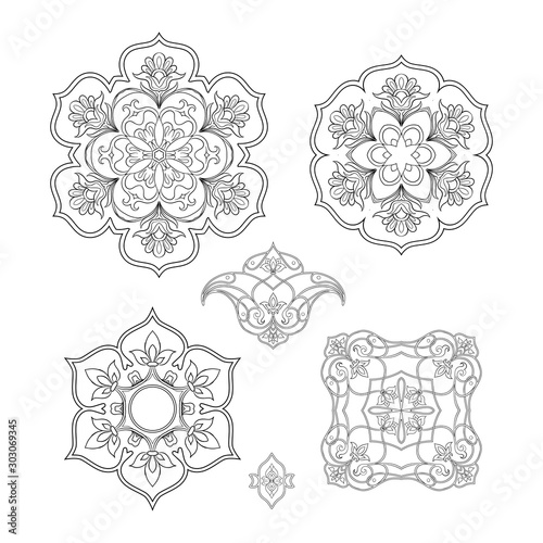 Eastern ethnic motif, traditional muslim ornament. Element for design. Vector illustration