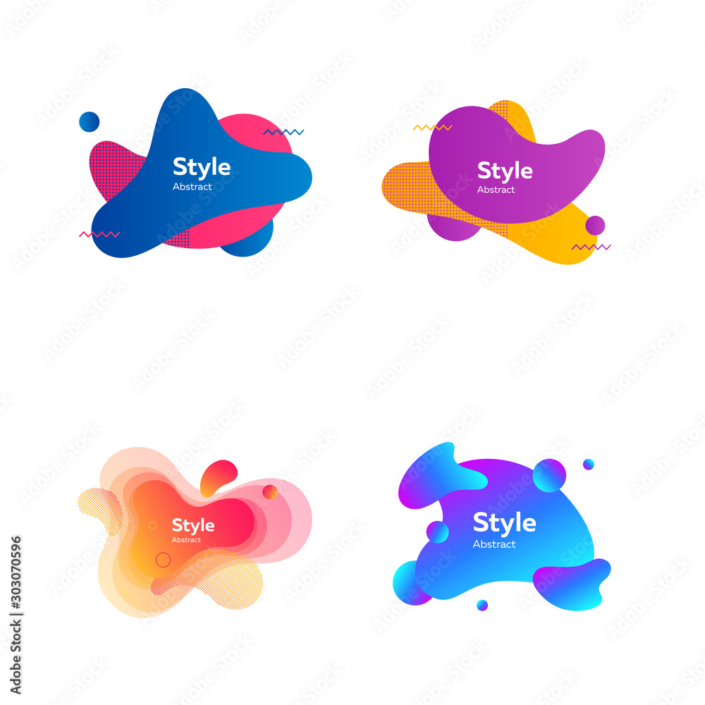 Irregular multicolored abstract elements set Irregular multicolored abstract elements set