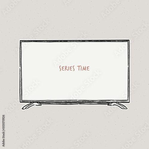 Television, vector illustration of a sketch style.