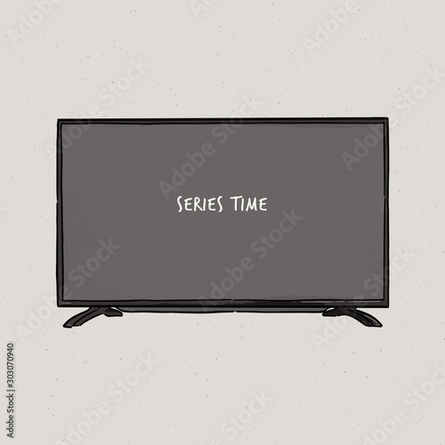 Television, vector illustration of a sketch style.