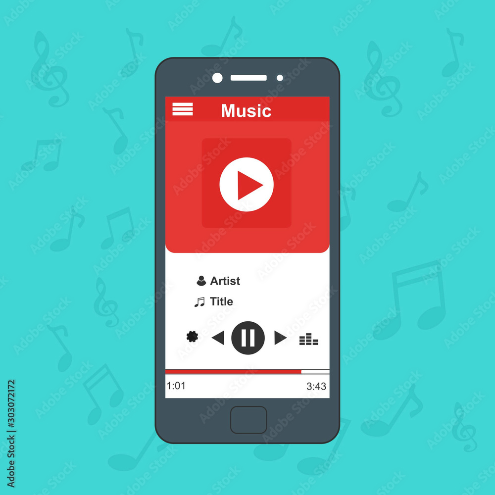 Online music player mobile application design template. Can be used for workflow layout template, banner, marketing, infographics. Online music player mobile application design template. Can be used for workflow layout template, banner, marketing, infographics.