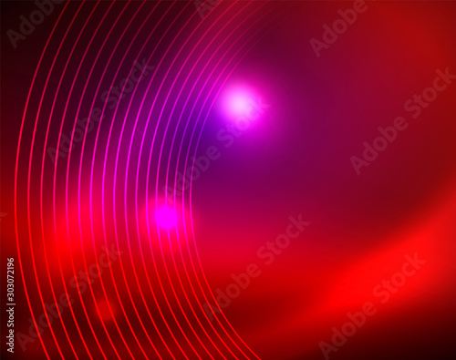 Neon circles abstract background
