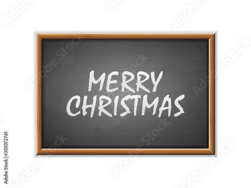 Merry christmas written on a blackboard