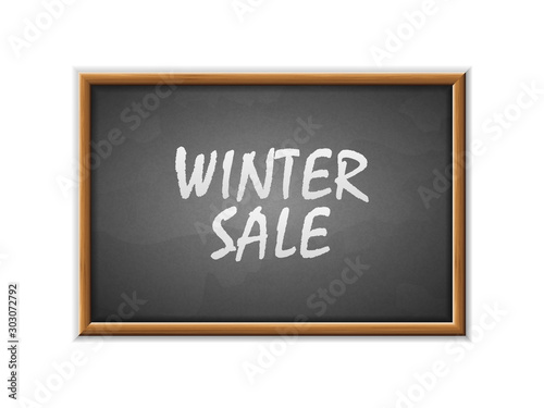 Winter sale written on a blackboard