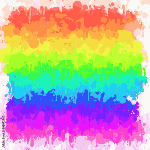 Rainbow watercolor brush strokes background