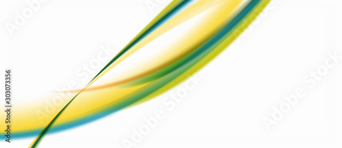 Trendy abstract wave blur pattern, multicolored lines on white background for wallpaper design. Colorful background vector. Creative vector element.