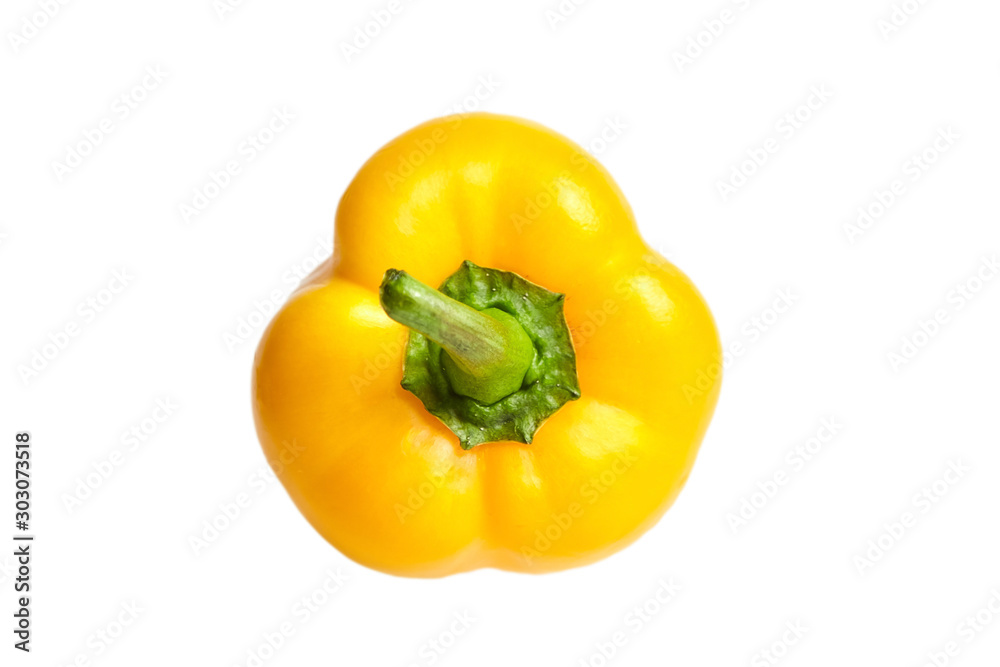 Yellow bell pepper isolated on white background. Sweet pepper, vegetable ingredient, healthy food Yellow bell pepper isolated on white background. Sweet pepper, vegetable ingredient, healthy food