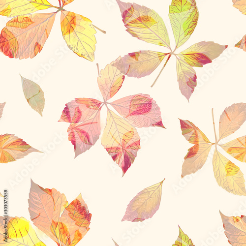 Leaves seamless pattern. Artistic background.