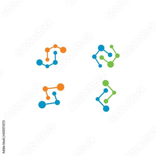 molecule logo vector icon illustration design 