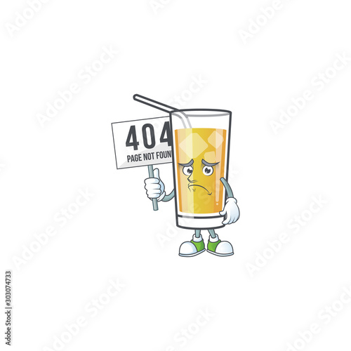 Cartoon sweet apple cider with pouting bring board mascot