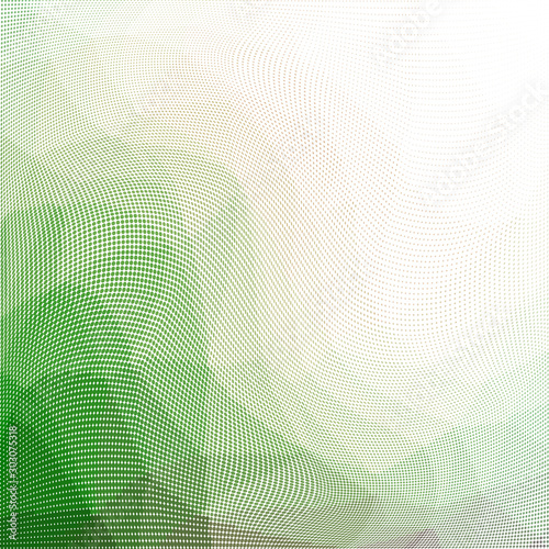 Grunge green white halftone dots pattern texture background. Low poly design
