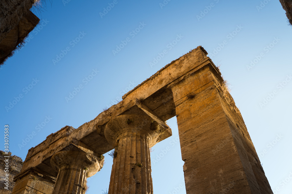 columns of a greek temple in Paestum